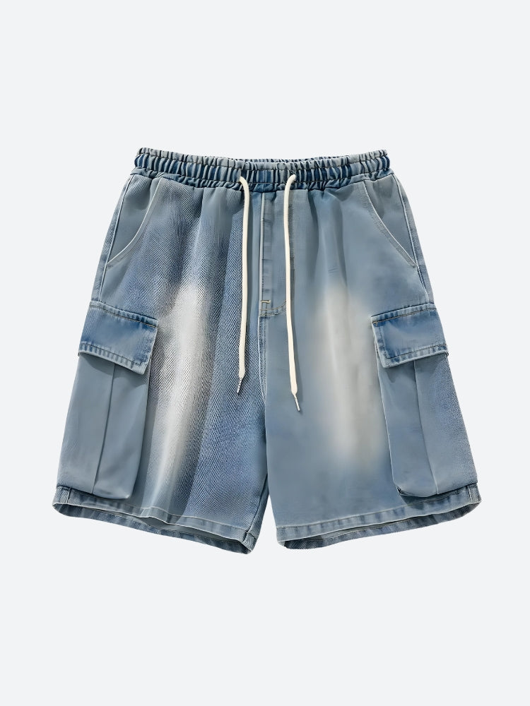 Y2K Drawstring Wide Leg Cargo Shorts
