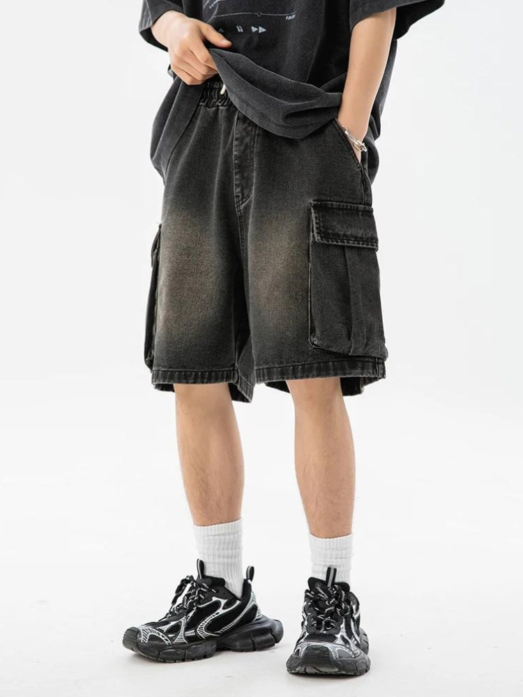 Y2K Drawstring Wide Leg Cargo Shorts