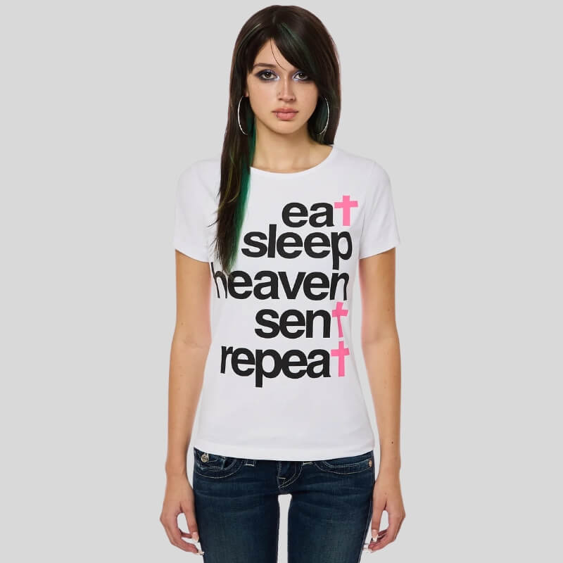 Y2K Eat Sleep Heaven Sent Repeat Tee