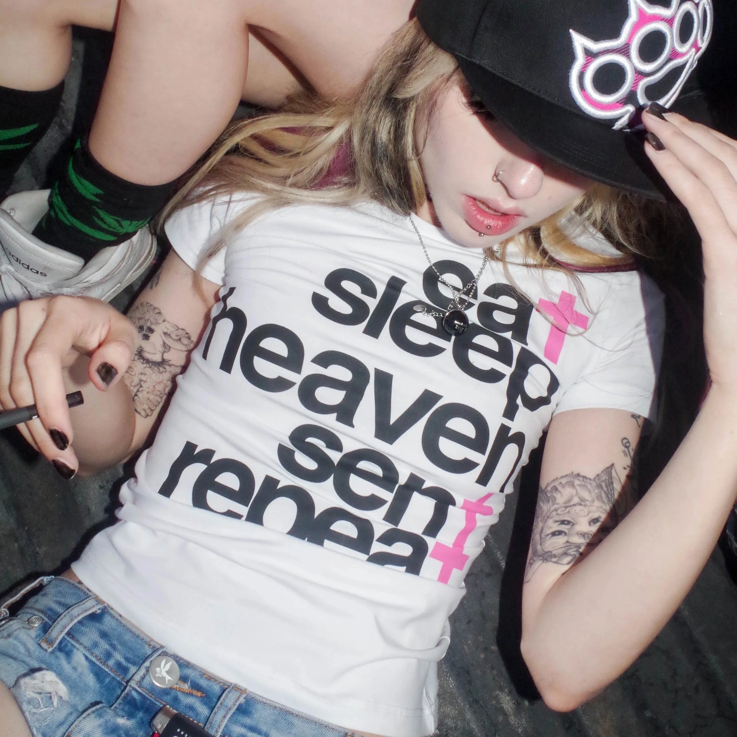 Y2K Eat Sleep Heaven Sent Repeat Tee