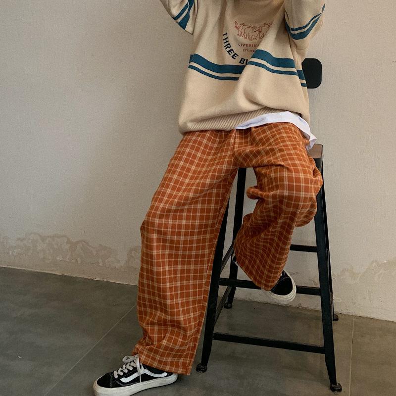Y2K Elasticated Waist Checkered Sweatpants