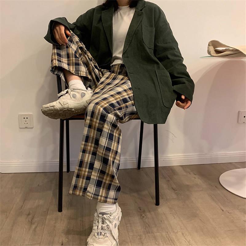 Y2K Elasticated Waist Checkered Sweatpants