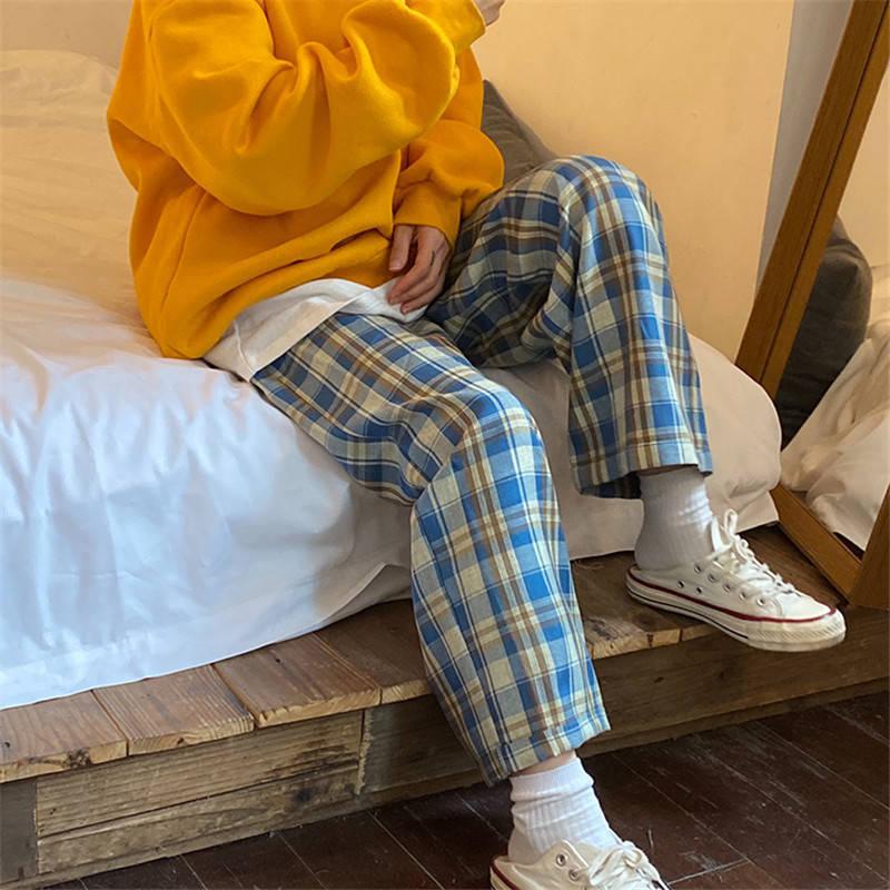 Y2K Elasticated Waist Checkered Sweatpants