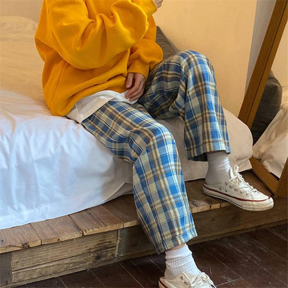 Y2K Elasticated Waist Checkered Sweatpants