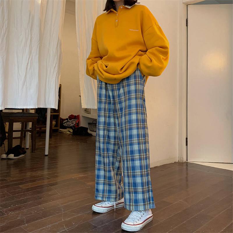 Y2K Elasticated Waist Checkered Sweatpants