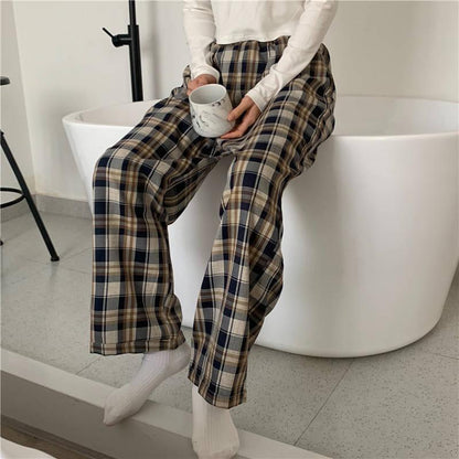 Y2K Elasticated Waist Checkered Sweatpants