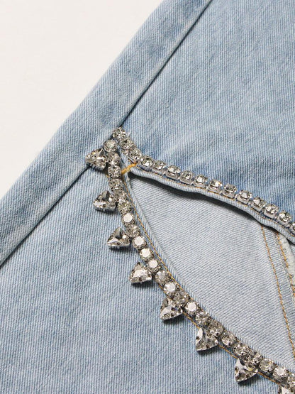 Y2K Embellished Cut-Out Jeans