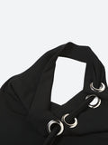 Halter Neck Top with Eyelet Details