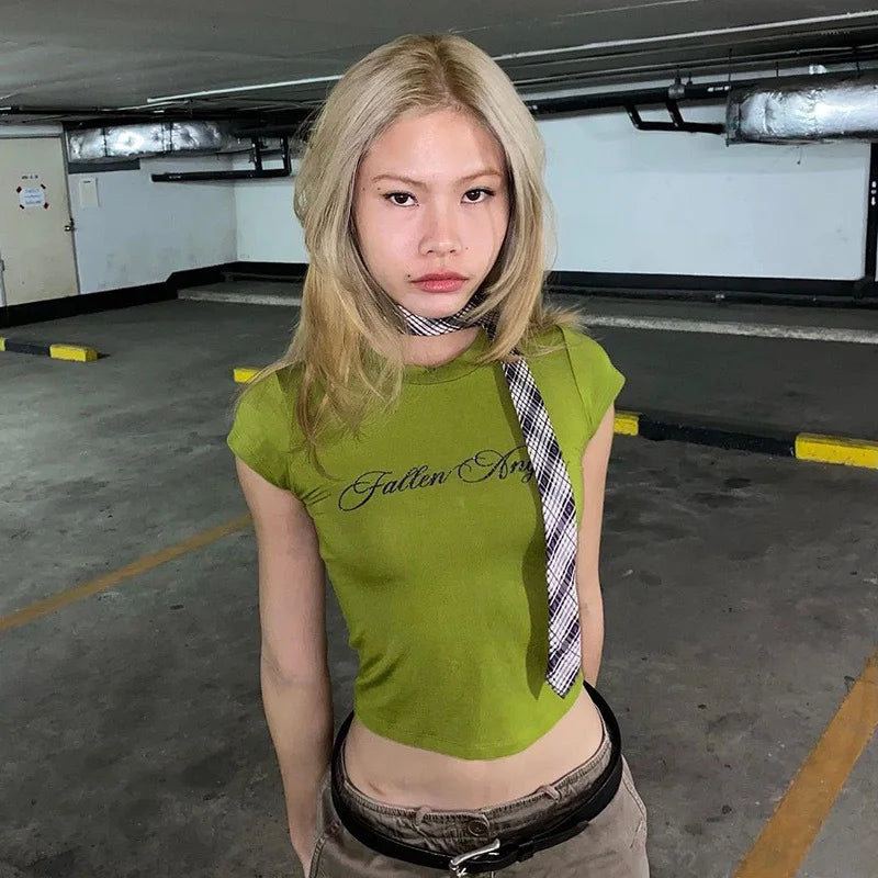 Y2K Fallen Angels Crop Top
