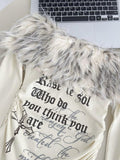 Faux Fur Collar Crop Top