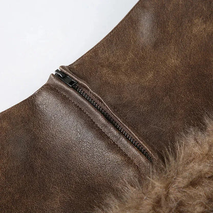 Faux Fur Mini Skirt