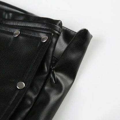 Y2K Faux Leather Studded Belt Shorts