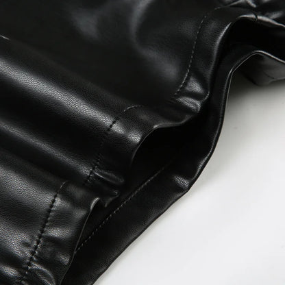 Y2K Faux Leather Studded Belt Shorts