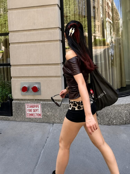 Y2K Faux Leather Top