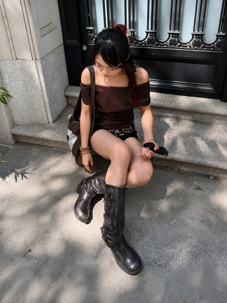 Y2K Faux Leather Top