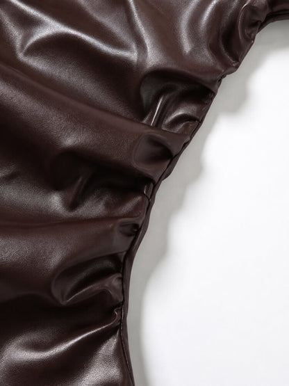 Y2K Faux Leather Top