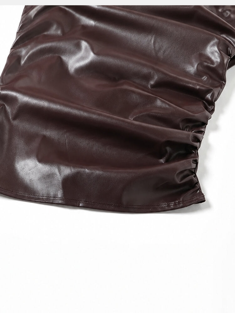 Y2K Faux Leather Top