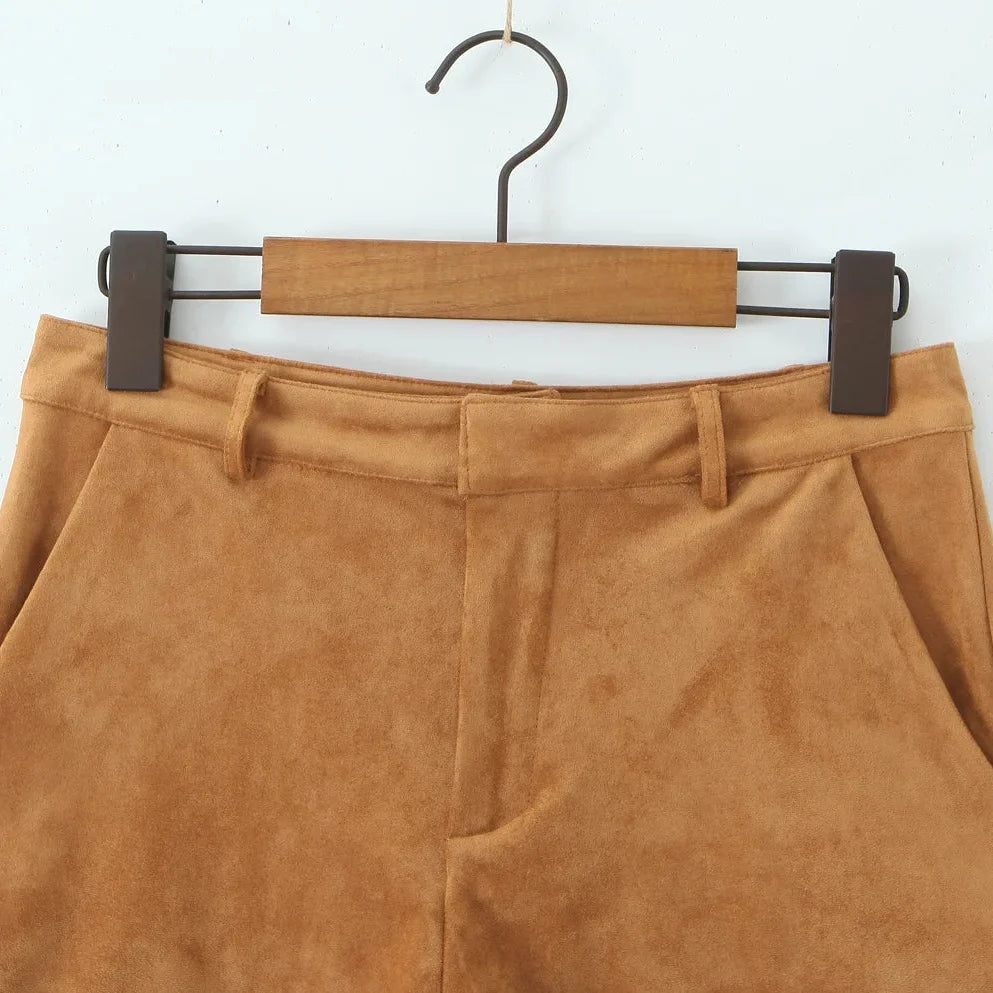 Y2K Faux Suede Shorts