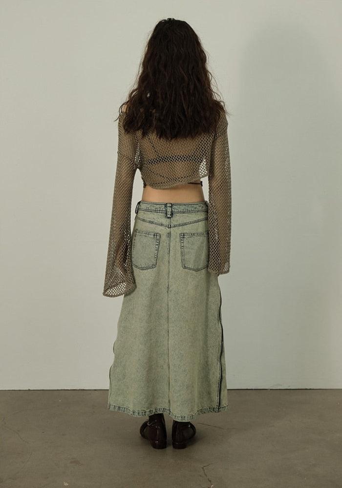 Y2K Fishnet Crop Shrug Sweater