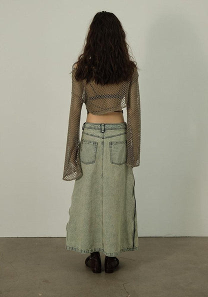 Y2K Fishnet Crop Shrug Sweater