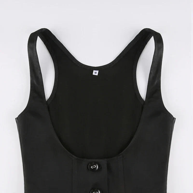Y2K Fitted Button Up Vest