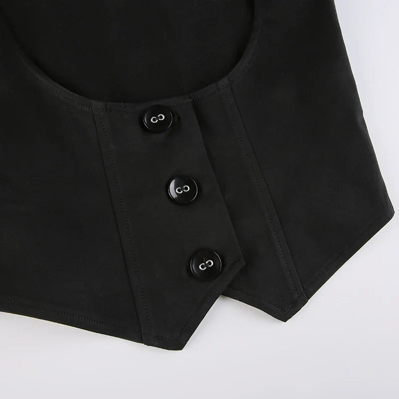 Y2K Fitted Button Up Vest