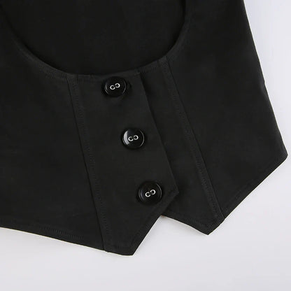 Y2K Fitted Button Up Vest