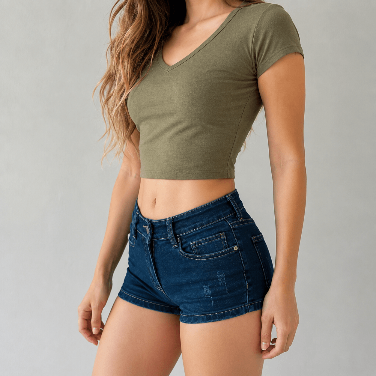 Y2K Fitted Denim Mini Shorts
