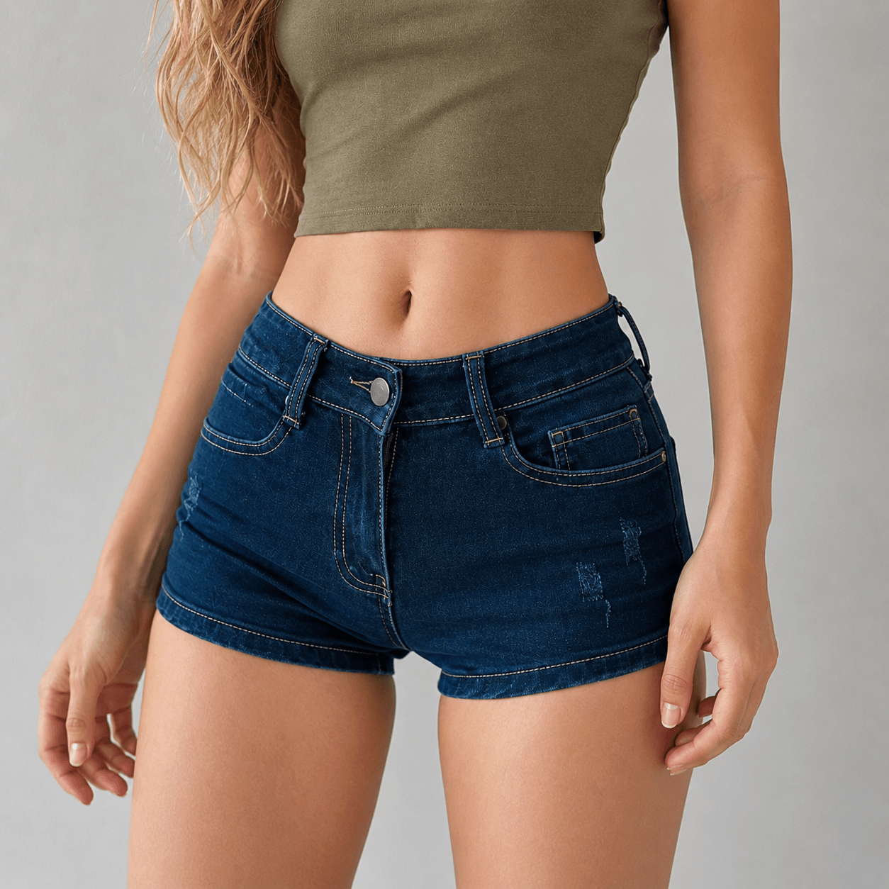 Y2K Fitted Denim Mini Shorts