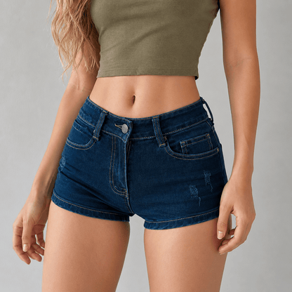 Y2K Fitted Denim Mini Shorts