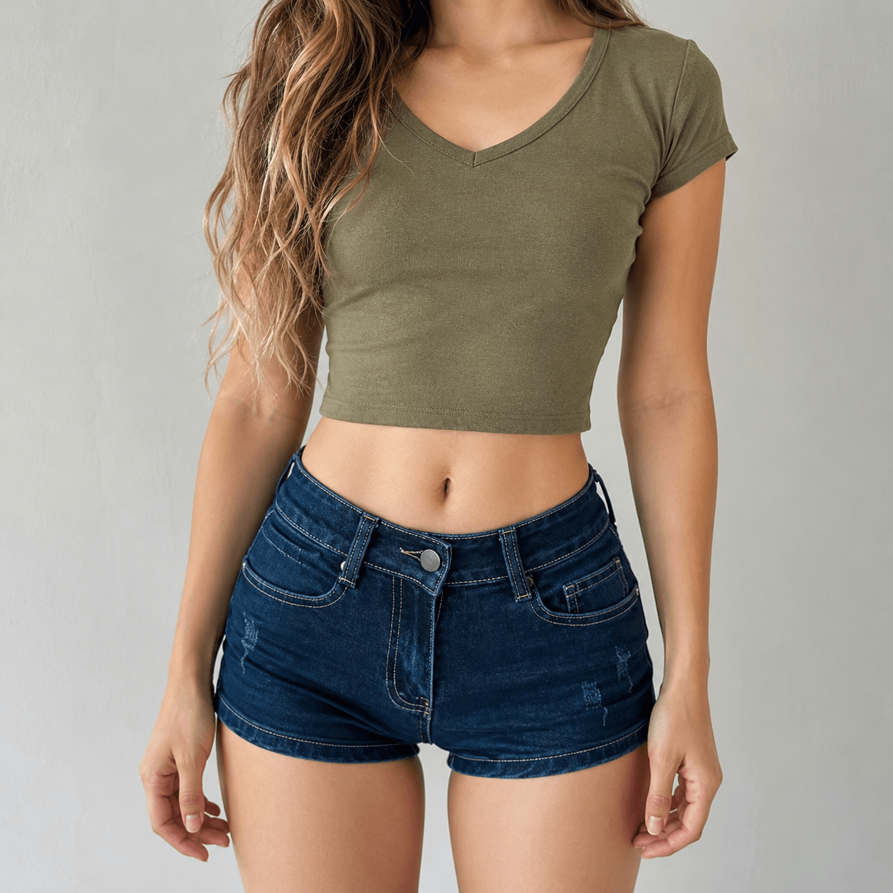 Y2K Fitted Denim Mini Shorts
