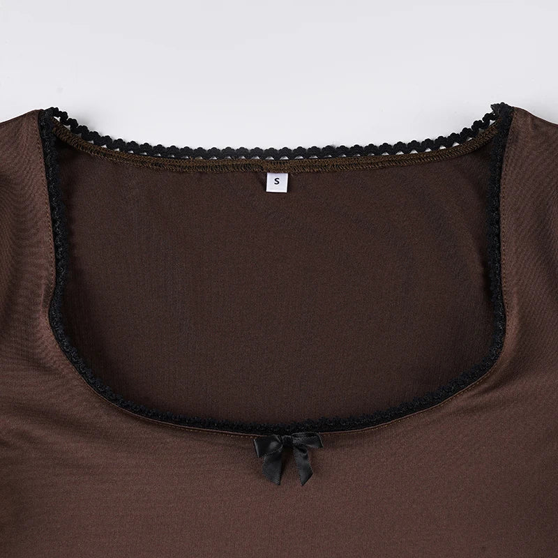Y2K Fitted Flare Sleeve Top