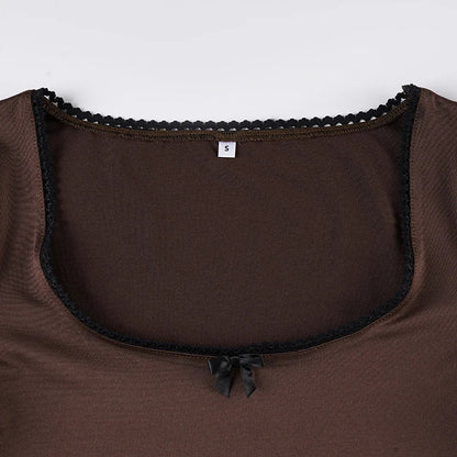 Y2K Fitted Flare Sleeve Top