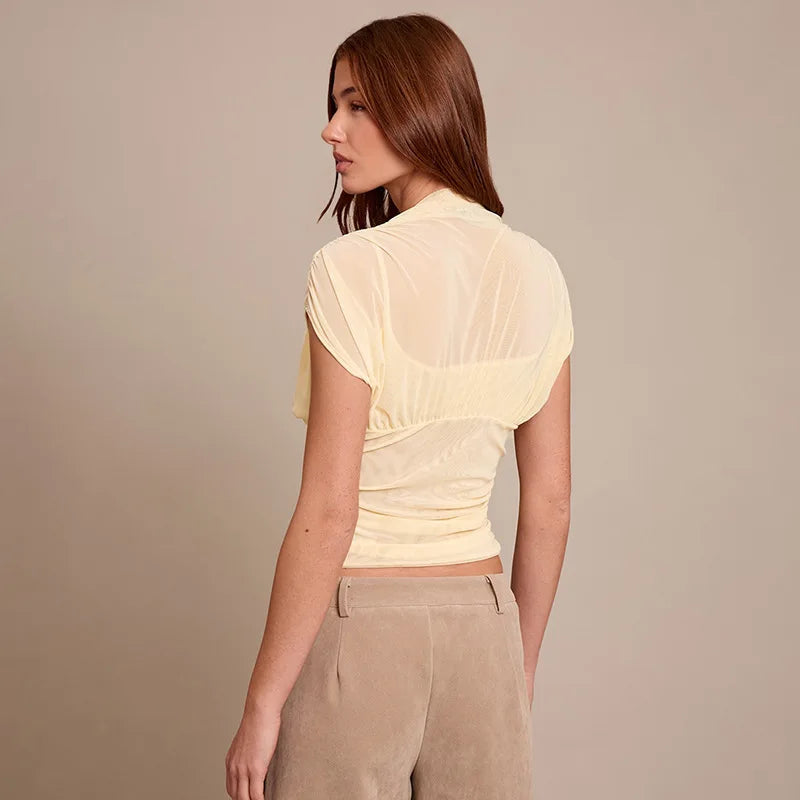 Y2K Fitted Mesh Top