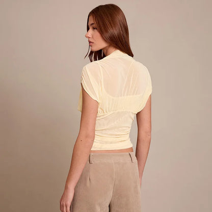 Y2K Fitted Mesh Top