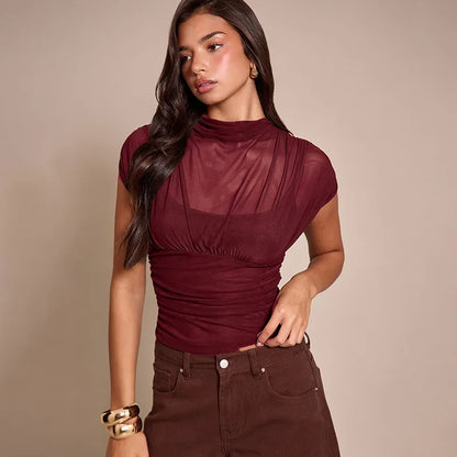 Y2K Fitted Mesh Top