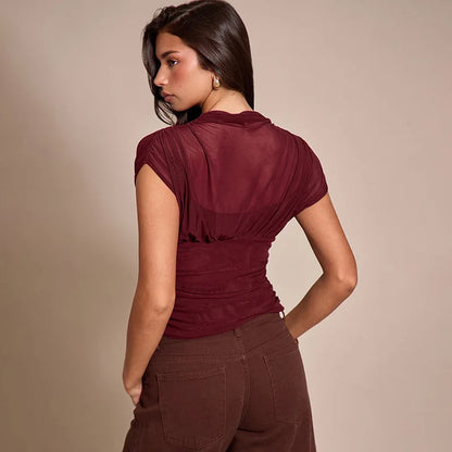Y2K Fitted Mesh Top