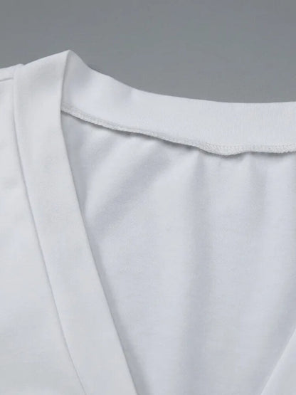 Y2K Fitted V Neck Tee