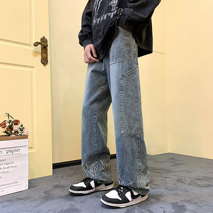 Y2K Flame Wide Leg Jeans