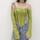 Halter Top with Flare Sleeves