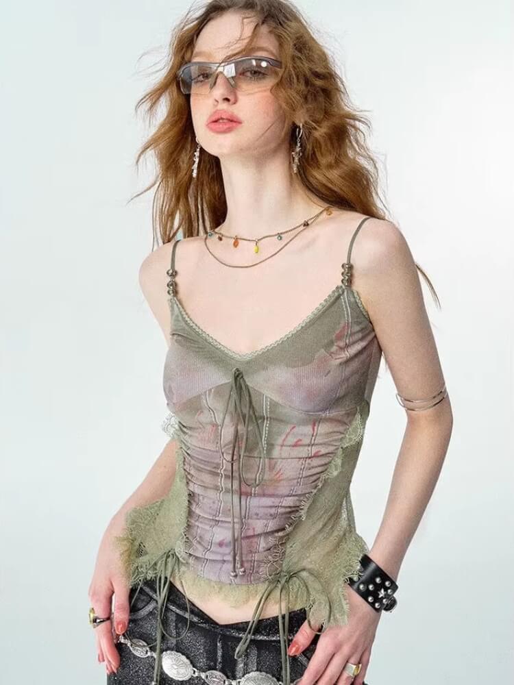 Y2K Floral Cami Top