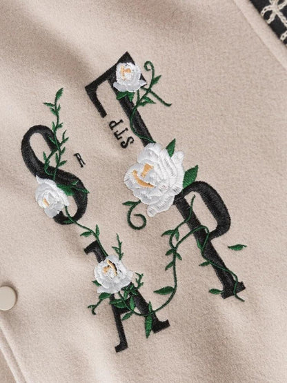 Y2K Floral Embroidered Bomber Jacket