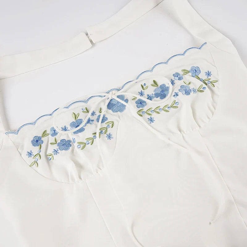 Floral Halter Corset Top