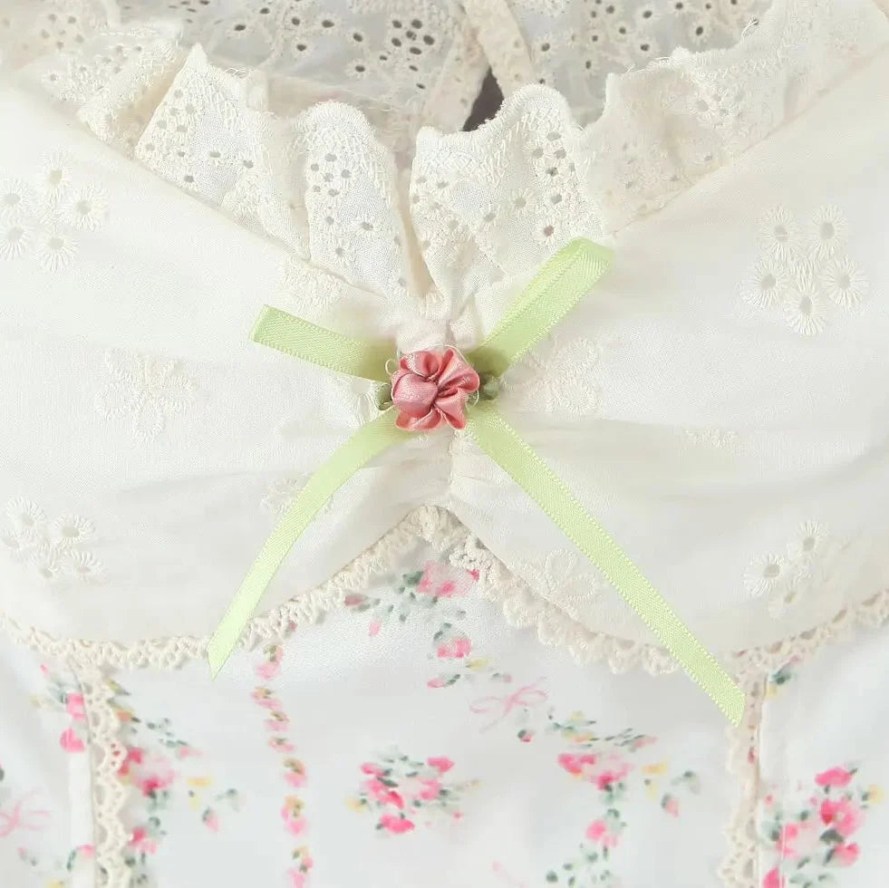 Y2K Floral Lace Trim Cami Top