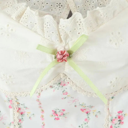 Y2K Floral Lace Trim Cami Top