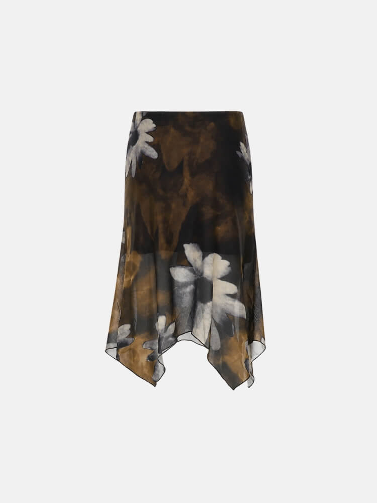 Y2K Floral Mesh Skirt