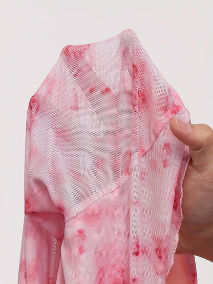 Y2K Floral Tie Front Bow Top