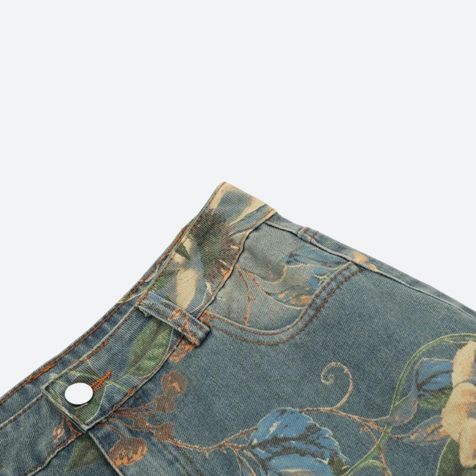 Y2K Floral Wide Leg Jeans