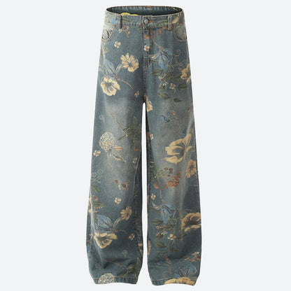 Y2K Floral Wide Leg Jeans