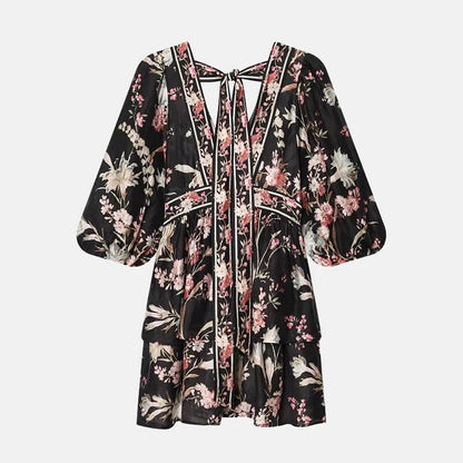Y2K Flowy Tiered Mini Dress